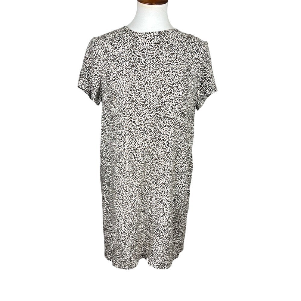 Jenni Kayne Leopard Print Viscose Shift T-Shirt Dress Size M - Picture 2 of 13